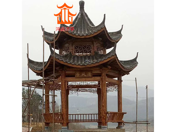 六角古建涼亭